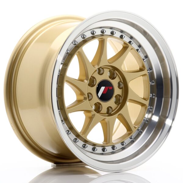 Valuvelg Japan Racing JR26 15×8 ET25 4×100/108 Gold Machined Lip JR26