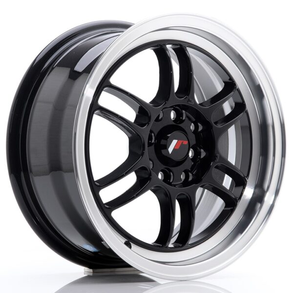 Valuvelg Japan Racing JR7 15×7 ET38 4×100/114 Gloss Black Machined Lip JR7