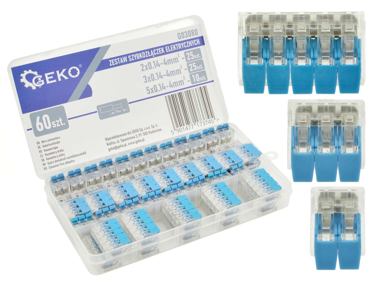 60-osaline elektrikiirühenduste komplekt 0,2-4mm2 Tarvikute komplektid